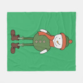 Cool Snowman Fleece Deken (Voorkant (Horizontaal))