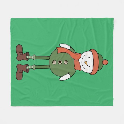 Cool Snowman Fleece Deken (Voorkant (Horizontaal))