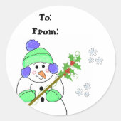 Cool Snowman Gift Label (Voorkant)