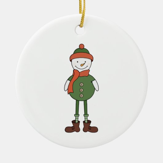 Cool Snowman Keramisch Ornament (Voorkant)