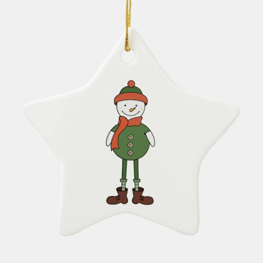 Cool Snowman Keramisch Ornament (Voorkant)