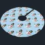 Cool Snowman Kerst Winter blauw patroon Kerstboom Rok<br><div class="desc">Pas het deken van de thuiskamer van een coole,  unieke kind aan: illustratie van een koele sneeuwpop met groene zonnebrillen en handschoenen,  rode sjaal en zwarte bovenste hoed op een lichtblauwe bureaulamp.</div>