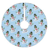 Cool Snowman Kerst Winter blauw patroon Kerstboom Rok (Voorkant)