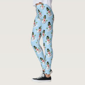 Cool Snowman Kerst Winter blauw patroon Leggings (Links)