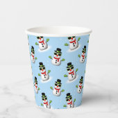 Cool Snowman Kerst Winter blauw patroon Papieren Bekers (Voorkant)