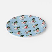 Cool Snowman Kerst Winter blauw patroon Papieren Bordje (Gekanteld)