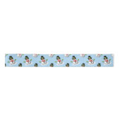 Cool Snowman Kerst Winter blauw patroon Satijnen Lint (Voorkant)