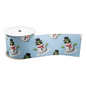 Cool Snowman Kerst Winter blauw patroon Satijnen Lint (Spoel)
