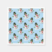 Cool Snowman Kerst Winter blauw patroon Servet (Voorkant)
