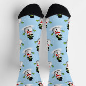 Cool Snowman Kerst Winter blauw patroon Sokken (Top)