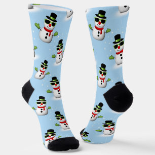 Cool Snowman Kerst Winter blauw patroon Sokken