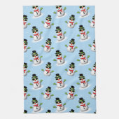 Cool Snowman Kerst Winter blauw patroon Theedoek (Verticaal)