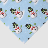 Cool Snowman Kerst Winter blauw patroon Tissuepapier (Detail)