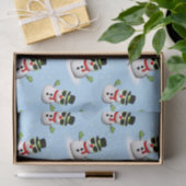 Cool Snowman Kerst Winter blauw patroon Tissuepapier (Geschenk)