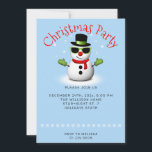 Cool Snowman Kerstfeest Custom Kaart<br><div class="desc">Cool Snowman Merry Christmas Winter Aangepaste naam Vakantie Aankondiging. Pas leuke unieke vakantie uitnodiging. Illustratie van een koele sneeuwman met groene zonnebril en handschoenen,  rode sjaal en zwarte hoed op lichtblauw.</div>