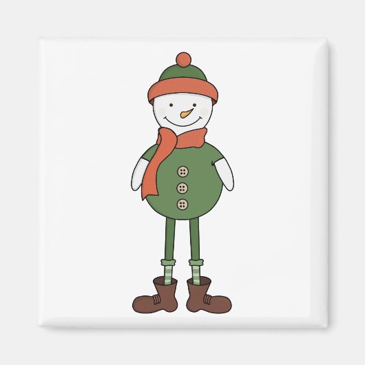 Cool Snowman Magneet (Voorkant)