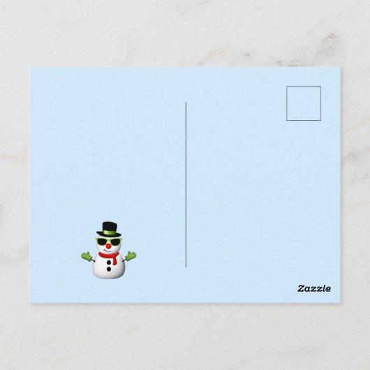 Cool Snowman Merry Bright Christmas Custom Family Briefkaart (Achterkant)