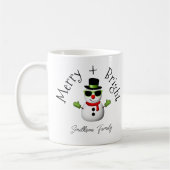 Cool Snowman Merry Bright Christmas Custom Family Koffiemok (Links)