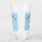 Cool Snowman Merry Christmas Custom Familienaam Glas (Links)
