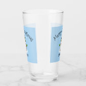 Cool Snowman Merry Christmas Custom Familienaam Glas (Rechts)