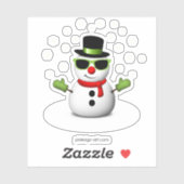 Cool Snowman met Shades en Schattige Smirk Sticker (Vel)