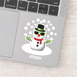 Cool Snowman met Shades en Schattige Smirk Sticker