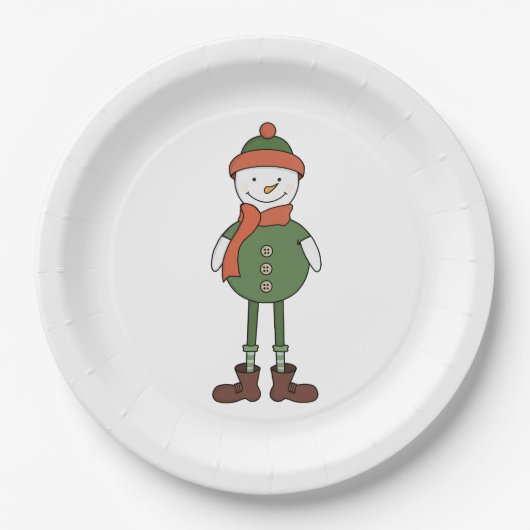 Cool Snowman Papieren Bordje (Voorkant)