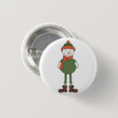 Cool Snowman Ronde Button 3,2 Cm (Voorkant /achterkant)