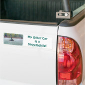 Cool Snowmobier op Ice Lake Winter Sports Theme Bumpersticker (Op Truck)