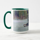 Cool Snowmobier op Ice Lake Winter Sports Theme Mok (Links)