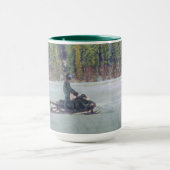 Cool Snowmobier op Ice Lake Winter Sports Theme Mok (Midden)