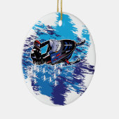 Cool Snowmobiler Keramisch Ornament (Rechts)