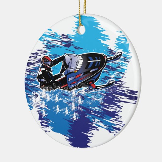 Cool Snowmobiler Keramisch Ornament (Links)