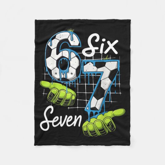 Cool Soccer 67 Drip Hands Six Seven Gen Alpha Meme Fleece Deken (Voorkant)