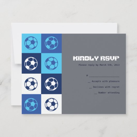 COOL SOCCER Bar Bat Mitzvah Reply Card RSVP Kaartje (Voorkant)