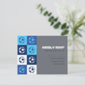 COOL SOCCER Bar Bat Mitzvah Reply Card RSVP Kaartje (Staand voorkant)