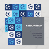 COOL SOCCER Bar Bat Mitzvah Reply Card RSVP Kaartje (Voorkant / Achterkant)