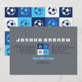 COOL SOCCER Bar Bat Mitzvah Uitnodiging (Voorkant / Achterkant)