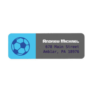 COOL SOCCER Bar Mitzvah-retouradreslabel Etiket