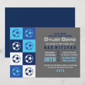 COOL SOCCER Bar Mitzvah Uitnodiging (Voorkant / Achterkant)