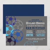 COOL SOCCER Bar Mitzvah Uitnodiging (Voorkant / Achterkant)