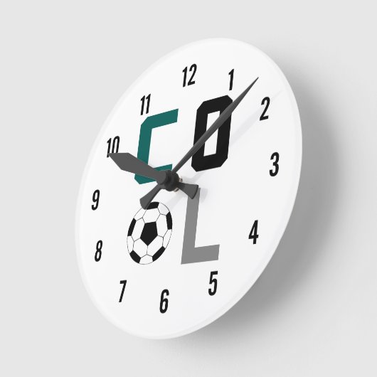Cool Soccer Clock (groen) Ronde Klok (Hoek)