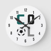 Cool Soccer Clock (groen) Ronde Klok (Voorkant)