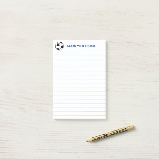 Cool Soccer Coach Lined Custom Post-it® Notes (Op bureau)