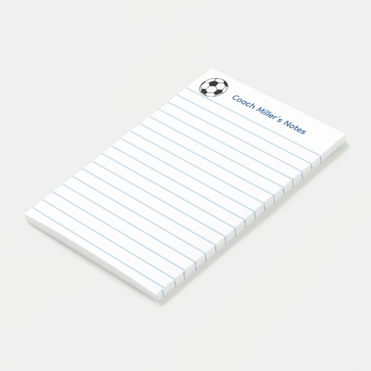 Cool Soccer Coach Lined Custom Post-it® Notes (Schuin)
