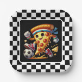 Cool Soccer Pizza Party Papieren Bordje (Voorkant)