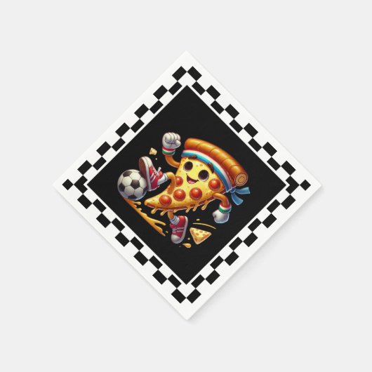 Cool Soccer Pizza Party Servet (Hoek)