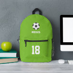 Cool Soccer Theme gepersonaliseerd Bedrukte Rugzak<br><div class="desc">Koel Voetbal met een persoonlijk Kinder ontwerp.</div>