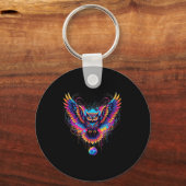 Cool Soccer Uil Kunst Verfspat ontwerp Sleutelhanger (Voorkant)