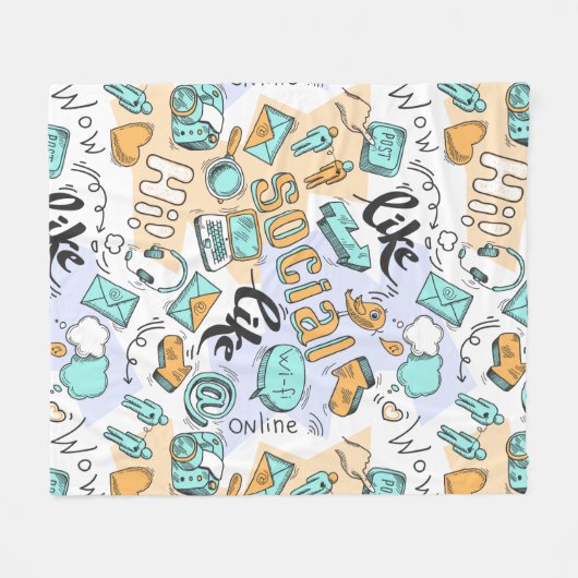 Cool Social Media fleece dekens (Voorkant (Horizontaal))